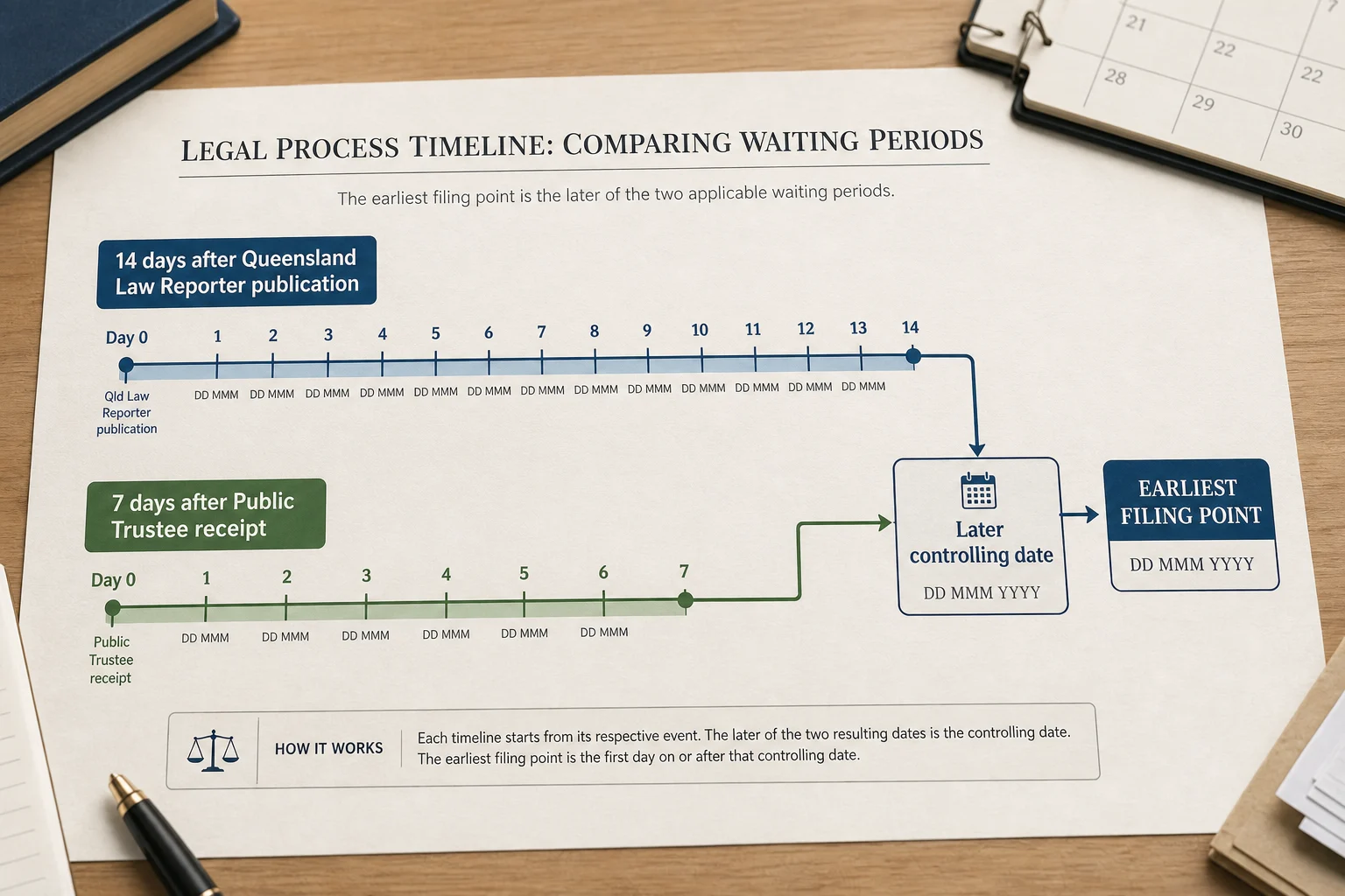 Parallel probate notice periods determine the earliest permitted filing date